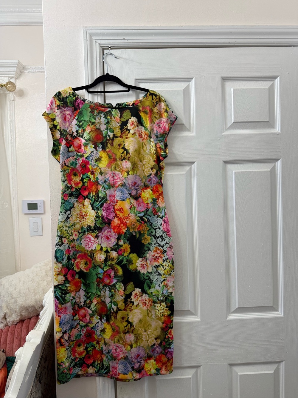 Beige by eci Floral Multicolor Cap-Sleeve Midi Dress